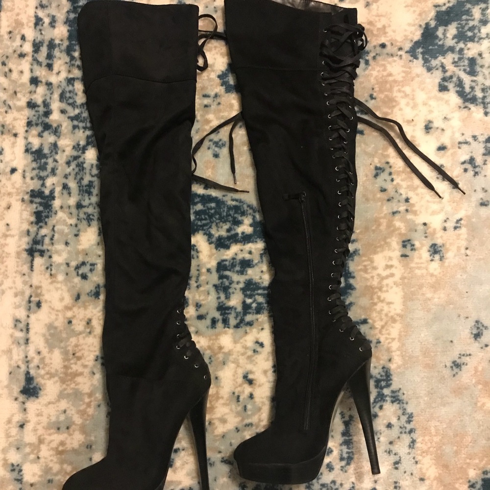 Bebe thigh high boots, never been worn